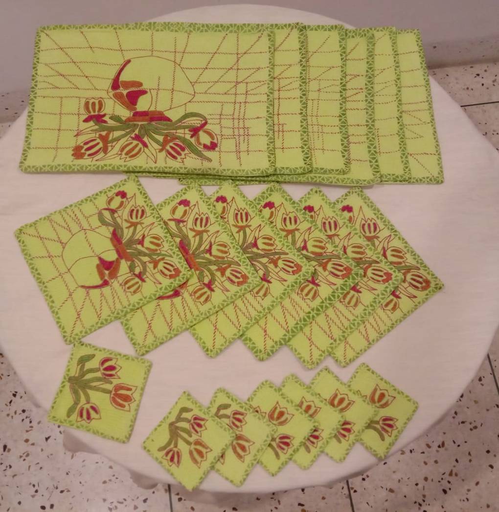 Cotton Nakshi Place Mat Set (19 Pcs)
